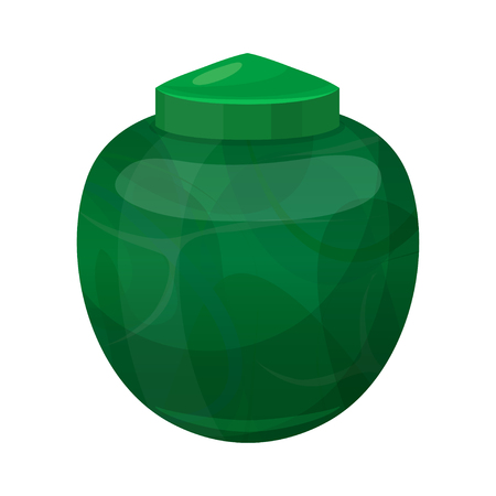 Urn for dust, green cremation and funeral potのイラスト素材