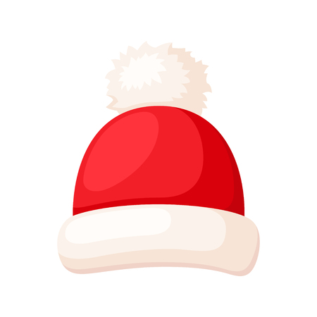 Winter red hat wear, christmas head accessoryのイラスト素材