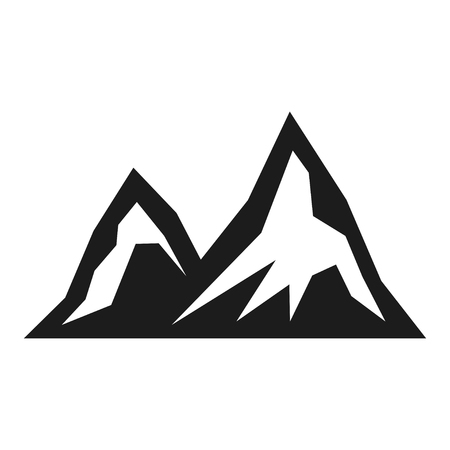 Mountain tourism black icon, hiking scenery viewのイラスト素材