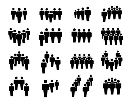 Group of business people in teamwork icon setのイラスト素材