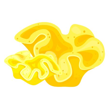 Sea coral yellow group, under water wildlife. Undersea wild beautiful environment. Vector flat style cartoon illustration isolated on white backgroundのイラスト素材