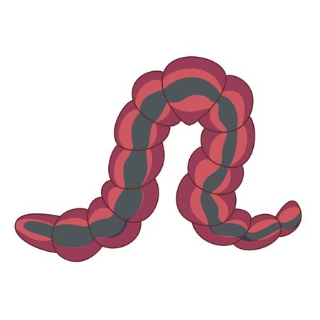 Caterpillar insect icon, nature entomology and wildlife. Vector flat style cartoon illustration isolated on white backgroundのイラスト素材