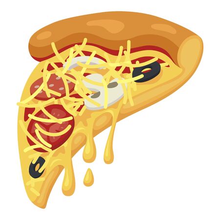 Slice of pizza icon, fast food and delicious meatのイラスト素材