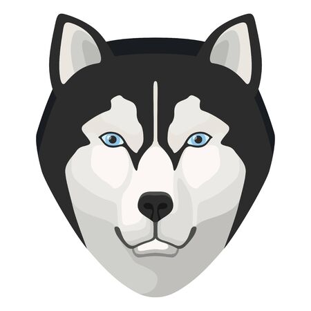 Wolf head icon, wildlife nature beautiful animalのイラスト素材
