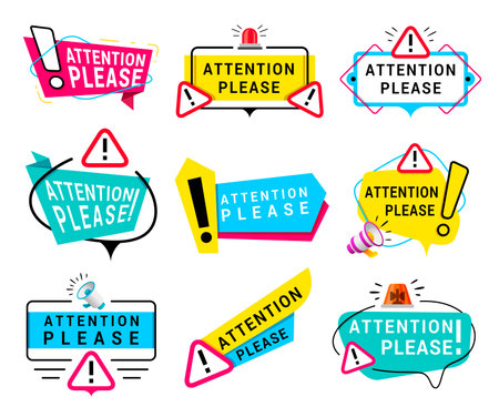 Vector of Attention please message color - ID:1-136442413 - Royalty ...