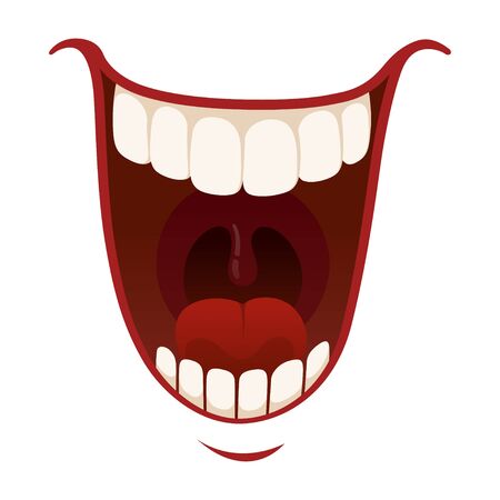 Laughter and fun icon, emotional happy mouthのイラスト素材