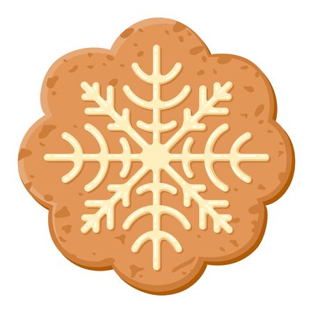 Christmas oatmeal cookie icon, sweet holiday dessertのイラスト素材