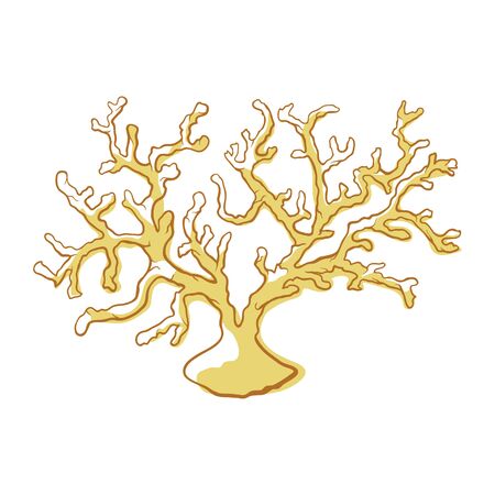 Sea coral yellow icon, tropical nature of underwaterのイラスト素材