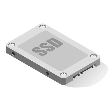 SSD icon, Solid State Drive storage deviceのイラスト素材