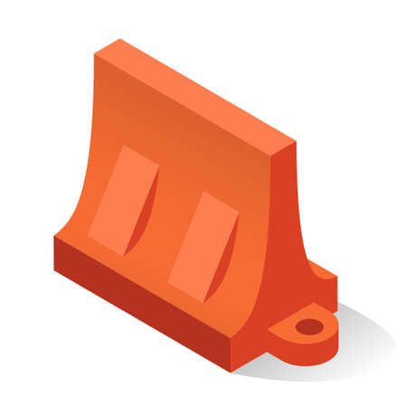 Road barrier plastic equipment to separate lanes of vehicular motion and protect vulnerable areas.のイラスト素材