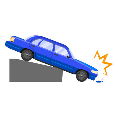 Car accident damage and automobile dangerous crashのイラスト素材