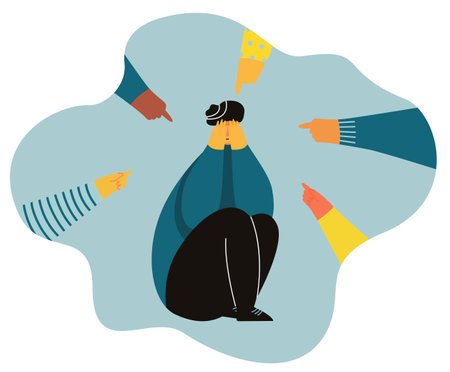 Bullying and humiliation, physical and emotional harmのイラスト素材