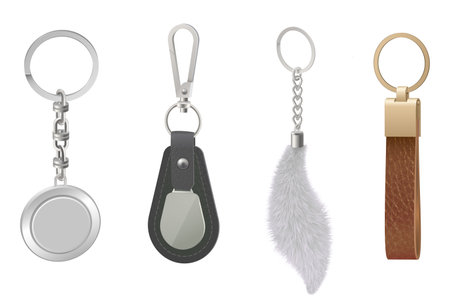 Key chain accessories, for phone, bag, purse wearのイラスト素材