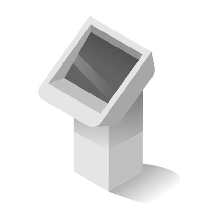 Information digital stand vector illustration interactive kiosk commerce terminalのイラスト素材
