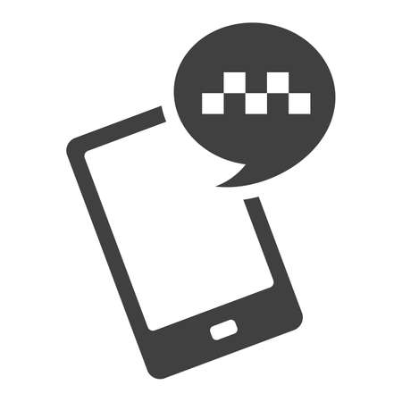 Linear simple mobile app taxi service icon vector illustration online technology for urban travelのイラスト素材