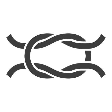 Simple monochrome infinity knot icon vector illustration. Chain rope link symbol strong bendのイラスト素材