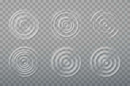 Collection water ripple circle vector illustration rounded waves isolated aqua droplet designのイラスト素材