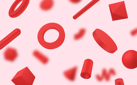 Horizontal abstract 3d geometric shapes background vector illustration backdrop with geometry form