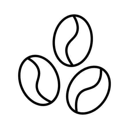 Monochrome coffee beans icon vector illustration grains ingredient for preparation hot beverageのイラスト素材