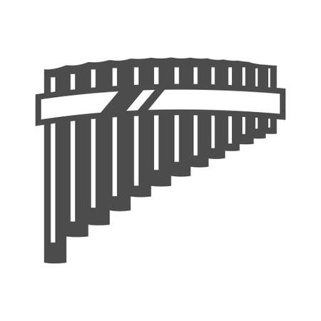 Antique tribal Kugikly monochrome icon vector illustration. Multi barrel flute music instrumentのイラスト素材