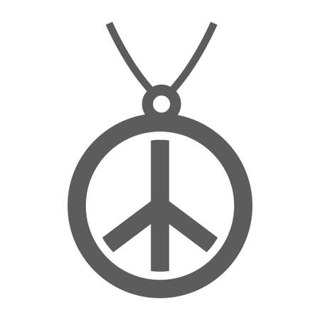 Monochrome hippy peace sign vector flat illustration hippie freedom harmony hope unity antiwarのイラスト素材