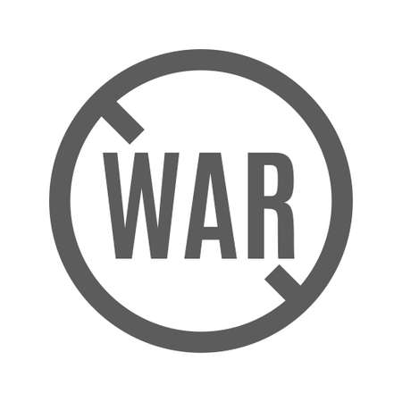 No war minimalist circle sign icon vector flat protest violence military pain army aggression attackのイラスト素材