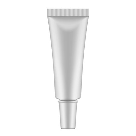 Tube of cream toothpaste closed plastic jar for cosmetic skin care mockup realistic vectorのイラスト素材