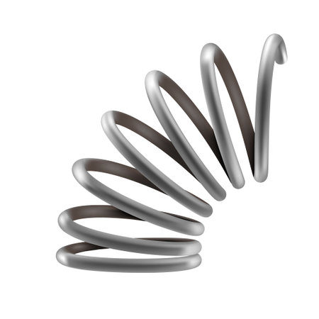 Silver Metal Coil Spring Isolated On A White Backgroundのイラスト素材