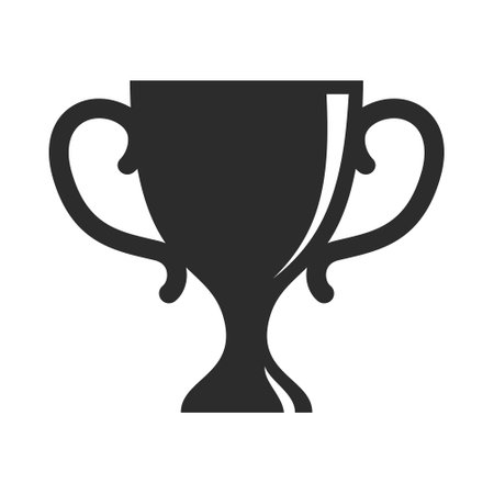 Simple black and white award winner trophy iconのイラスト素材