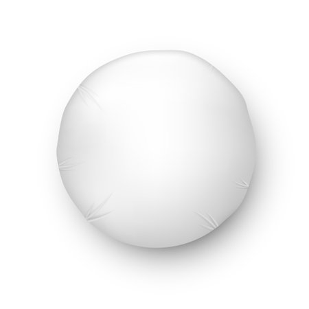 White round decorative comfortable pillow blank mock up top view realistic vector illustrationのイラスト素材