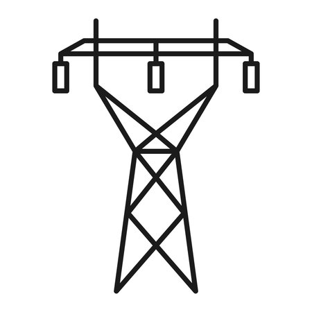 Icon of metal support structure for high voltage networks showing its construction and functional elements, ideal for engineering and technical illustrations.のイラスト素材