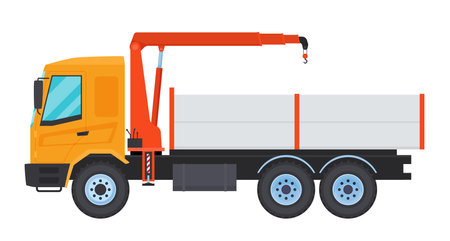 Crane manipulator truck designed for efficient lifting and transporting tasks in various applicationsのイラスト素材