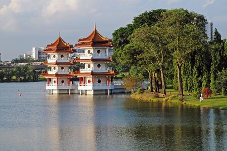 Pagodas By the Riverの写真素材