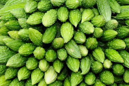 Bitter Gourds At The Market Stallの写真素材