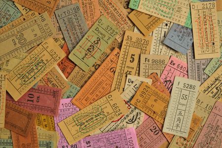 Assortment Of Old Bus Ticketsの写真素材