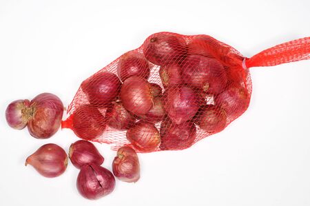Red Onions In A Bagの写真素材