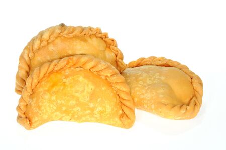 Curry Puffs On White backgroundの写真素材