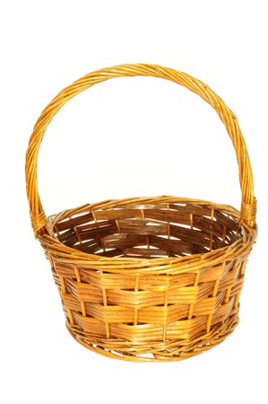 Wicker Basket On White Backgroundの写真素材