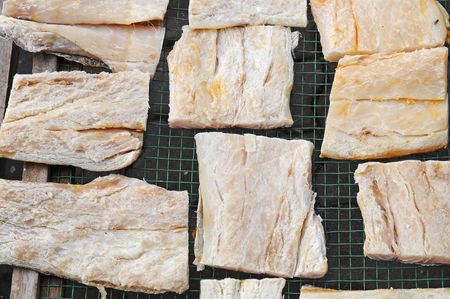 Drying Salyed Fish In The Sunの写真素材