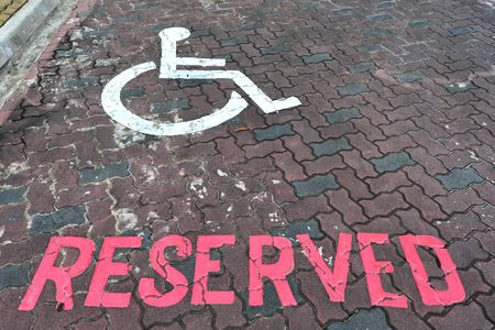 Carpark Lot Reserved For Handicap の写真素材