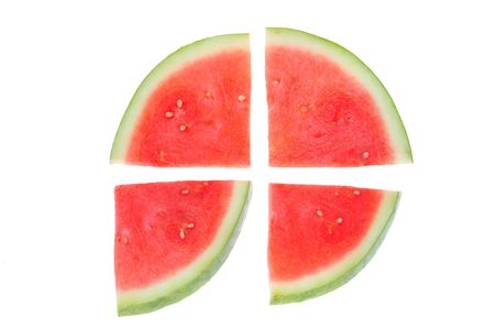 Slices Of Watermelon On White Backgroundの写真素材