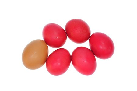 Red Dyed Chicken Eggs For Chinese Celebrationの写真素材