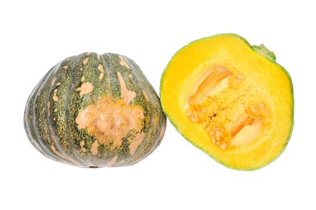 Pumpkin Witn A Sectional View Showing The Seedsの写真素材