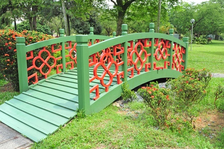 Chinese Style Arch Bridge In The Parkの写真素材