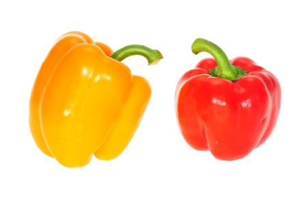 Yellow And Red Capsicum, Vegetablesの写真素材