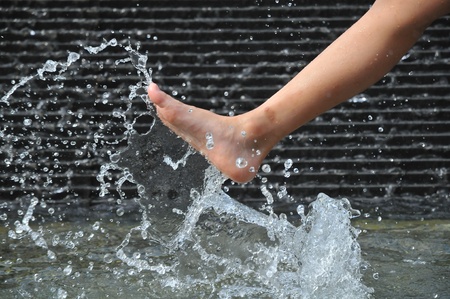 Leg Kicking Up Water, Abstract Imageの写真素材