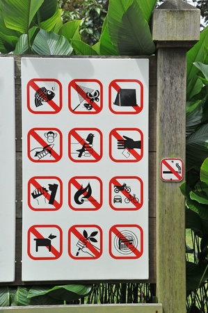 Sign Board In The Park With Regulations And Restrictionsの写真素材