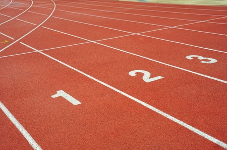 Abstract View Of Numbered Lanes  Running Tracksの写真素材
