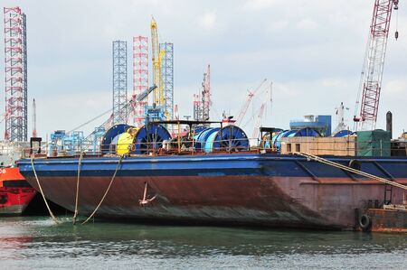 Barge At A Repair Yardの写真素材