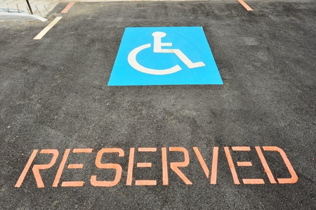 Car Parking Space Reserved For Handicap Driver   の写真素材